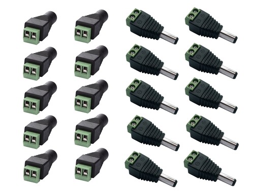 Male female 12v dc - +,