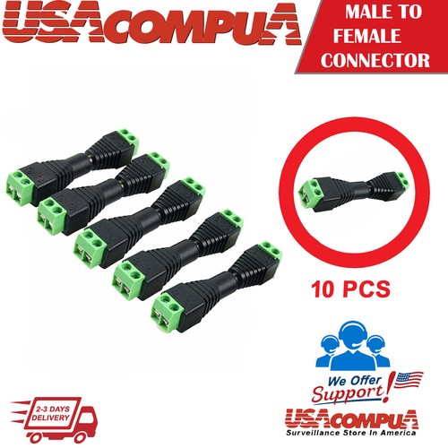 10pcs 12v male - +, female