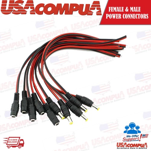 5pair 12v 5x2 1mm male - male, +