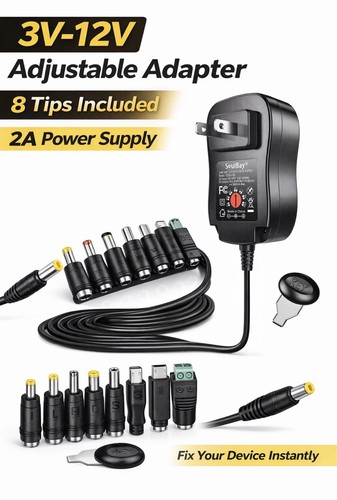 12v adjustable ac dc - 3v-12v,